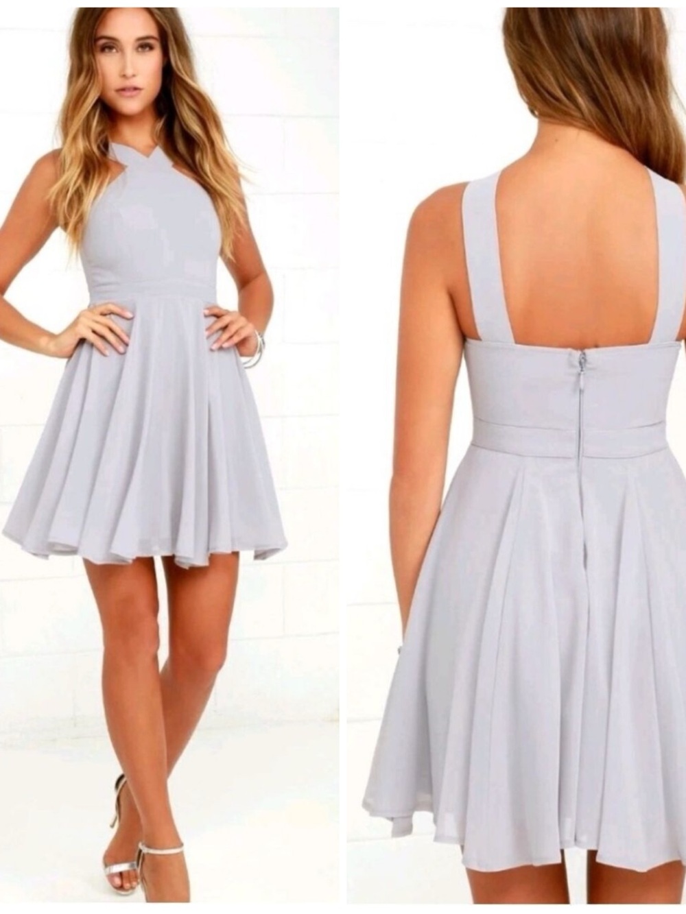 NWT Lulus Forevermore Skater Mini Halter Dress